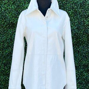 Dolce Cabo Vegan Leather Western Shirt / Jacket White Size L